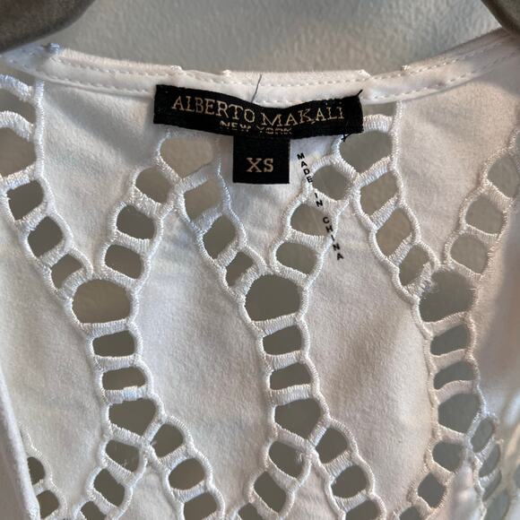 Alberto Makali White Boho Open Front Vest Size XS - Picture 3 of 6